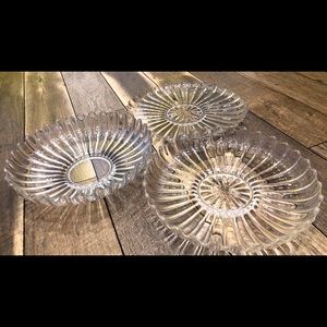 Heisey Crystolite 3-Piece Glass Serving Platters